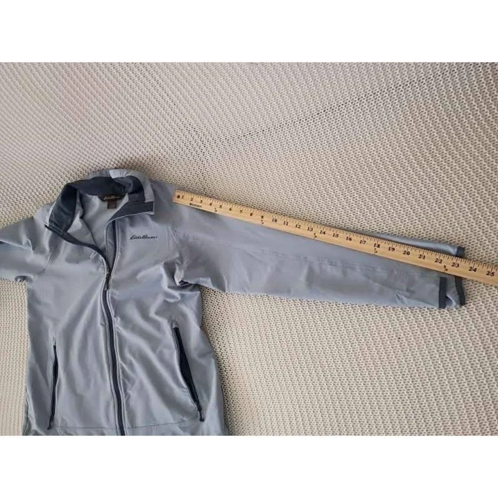Eddie Bauer Grey Softshell Fleece Lined Jacket M Full Zip‎ Outdoor Hiking NWOT